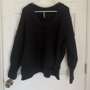 Free People Black Crew Neck Sweater